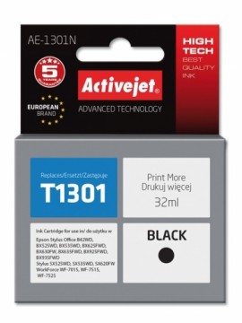 Activejet AE-1301N Ink cartridge (replacement for Epson T1301; Supreme; 32 ml; black)