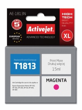 Activejet AE-1813N Ink cartridge (replacement for Epson 18XL T1813; Supreme; 15 ml; magenta)