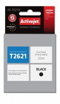 Activejet AE-2621N Ink cartridge (replacement for Epson 26 T2621; Supreme; 22 ml; black)
