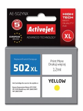 Activejet AE-502YNX ink (replacement for Epson 502XL W44010; Supreme; 12 ml; yellow)