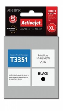 Activejet AE-33BNX Ink cartridge (replacement for Epson 33XL T3351; Supreme; 22 ml; black)