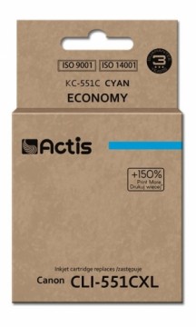 Actis KC-551C ink (replacement for Canon CLI-551C; Standard; 12 ml; cyan (with chip)