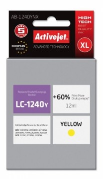 Activejet AB-1240YNX ink (replacement for Brother LC1220Bk/LC1240Bk; Supreme; 12 ml; yellow)