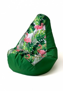 Go Gift Sako bag pouffe pear print green-flaming XXL 140 x 100 cm