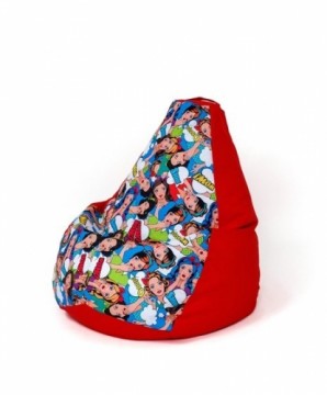 Go Gift Sako sack pouffe pear print red-women XL 130 x 90 cm