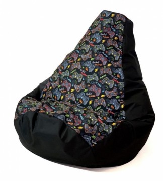 Go Gift Sako bag pouffe Pear print black-pad player XL 130 x 90 cm