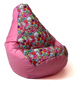 Go Gift Sako bag pouffe pear print pink fairy XL 130 x 90 cm