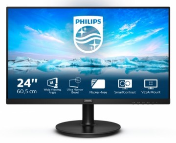 Philips V Line 241V8L/00 LED display 60.5 cm (23.8") 1920 x 1080 pixels Full HD Black