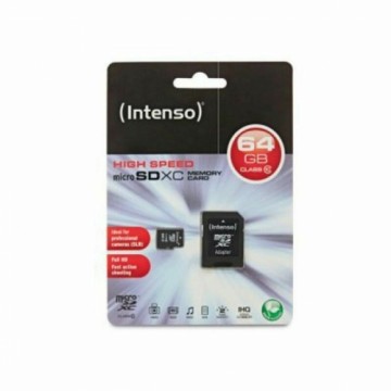 Карта памяти микро-SD с адаптером INTENSO 3413490 64 GB Класс 10