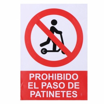 Знак Normaluz Prohibido acceder con patinete Винил (21 x 30 cm)