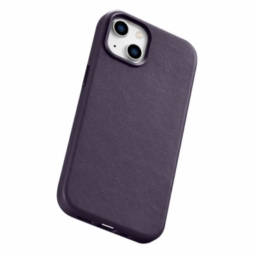 iCarer Case Leather Cover Case for iPhone 14 Plus Dark Purple (MagSafe Compatible)