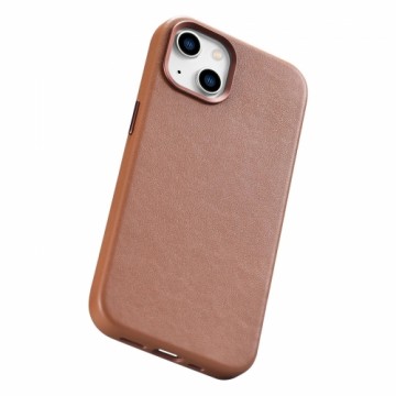 iCarer Case Leather Case Cover for iPhone 14 Plus Brown (MagSafe Compatible)