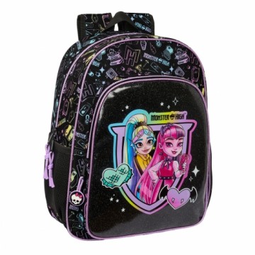 Skolas soma Monster High Melns 33 x 42 x 14 cm