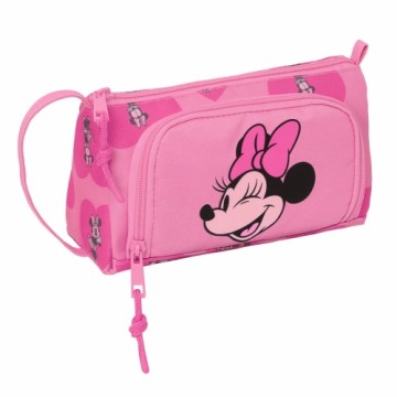 Skolas Penālis ar Piederumiem Minnie Mouse Loving Rozā 20 x 11 x 8.5 cm (32 Daudzums)