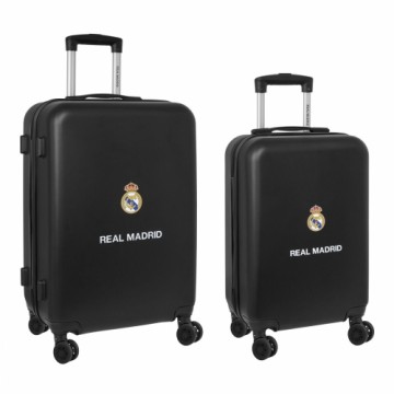 Набор багажа Real Madrid C.F. Тележка Тёмно Синий 2 Предметы 40 x 63 x 26 cm