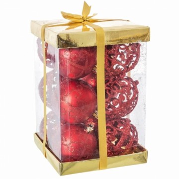 Bigbuy Christmas Ёлочные шарики Красный Пластик 6 x 6 x 6 cm (12 штук)