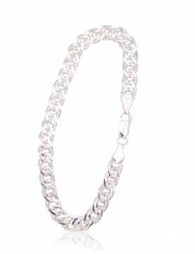 Серебряная цепочка Мона-лиза 6 мм, алмазная обработка граней #2400106-bracelet, Серебро 925°, длина: 20 см, 9.9 гр.