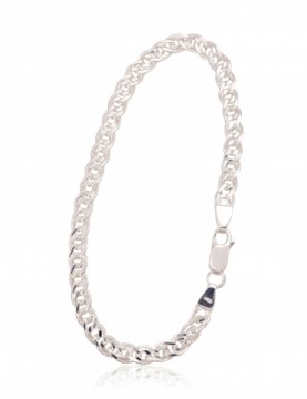 Серебряная цепочка Мона-лиза 4,9 мм, алмазная обработка граней #2400062-bracelet, Серебро 925°, длина: 20 см, 6.7 гр.