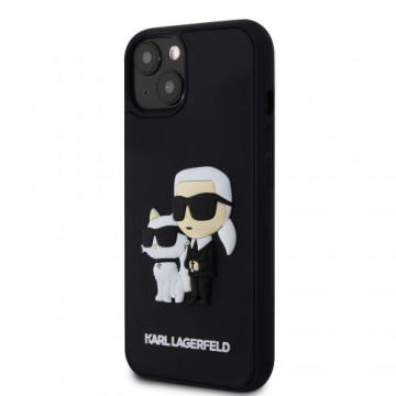 Karl Lagerfeld 3D Rubber Karl and Choupette Case for iPhone 15 Plus Black