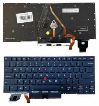 Клавиатура LENOVO X1 Carbon Gen 7, с подсветкой, с трекпоинтом, US