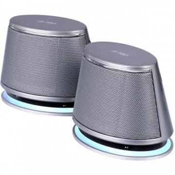 Fenda Multimedia - Speaker F&D V620	Plus Silver 4w(2w*2), 1.5'' full range Neodymium driver, With bottom radiator design for springy bass (AAS Technology), Powered by USB