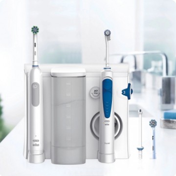 Braun Oral-B Center OxyJet Reinigungssystem - Munddusche + Oral-B Pro 1, Mundpflege