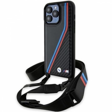 BMW BMHCP15X23PSVTK iPhone 15 Pro Max 6.7" czarny|black hardcase M Edition Carbon Tricolor Lines & Strap