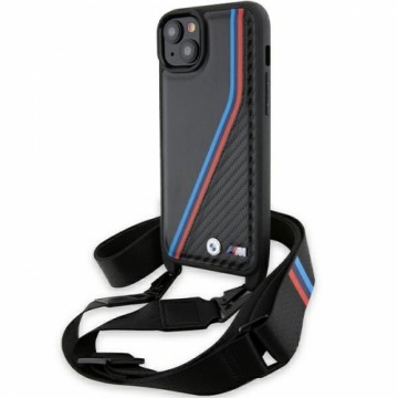 BMW BMHCP15M23PSVTK iPhone 15 Plus | 14 Plus 6.7" czarny|black hardcase M Edition Carbon Tricolor Lines & Strap