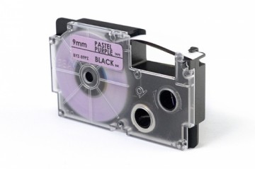 Label Tape JetWorld for use in Casio  Black to Pastelowo Purpurowym 9mm x 8m (XR-B9PZ, XRB9PZ)