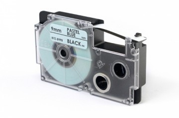 Label Tape JetWorld for use in Casio  Black to Pastelowo Niebieskim 9mm x 8m (XR-B9PB, XRB9PB)