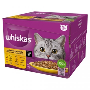WHISKAS Poultry Feast  - wet cat food - 24x85 g