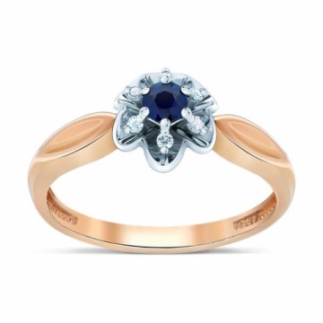 Gemmi Золотое кольцо с бриллиантом и сапфиром