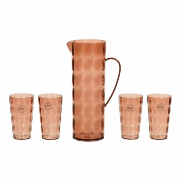 Glasses and pitcher set EDM 869702 Pārstrādājama plastmasa Brūns 5 Daudzums