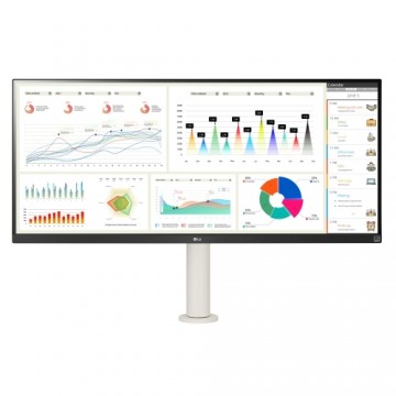 LG 34WQ68X-W Business Monitor - IPS UWFHD Panel, USB-C 65 Watt Ergonomische Anpassung verstellbar in Höhe und Neigung