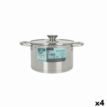 Pot with Glass Lid Quttin Hermes Steel 3 L (4 Units)