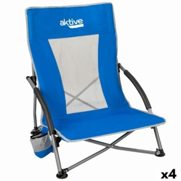 Pludmales krēsls Aktive Zils 50 x 67 x 51 cm (4 gb.)