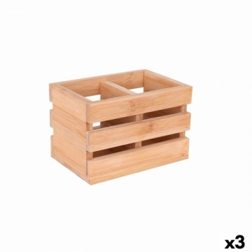 Cutlery Organiser Viejo Valle Bamboo 16 x 11 x 11 cm (3 Units)