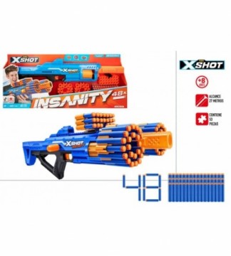 Pistole ar 48 porol. šautriņām līdz 27 m X-Shot Insanity Berzerko ZURU 8 g+ CB47146