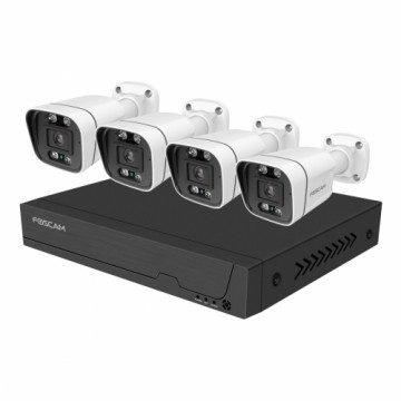 Foscam FN9108E-B4-2T Video-Überwachungssystem Weiß 4x 3K PoE Bullet Kamera, 1x 8-Kanal NVR