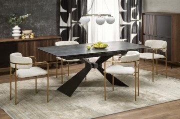 Halmar LUCIANO extension table, blue marble / black