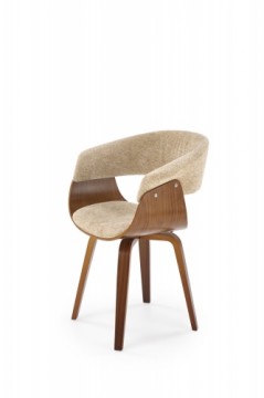 Halmar K545 chair, beige / walnut