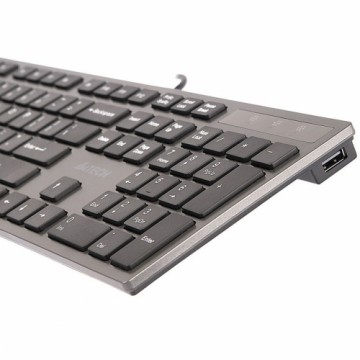 Klaviatūra A4 Tech KV-300H QWERTY Melns Pelēks Monohromatiskais Melns/Pelēks