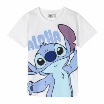 Krekls ar Īsām Piedurknēm Bērniem Stitch Balts