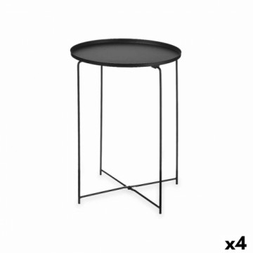 Small Side Table Black Metal 35 x 50,5 x 35 cm Circular (4 Units)