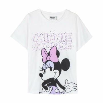 Krekls ar Īsām Piedurknēm Bērniem Minnie Mouse Balts