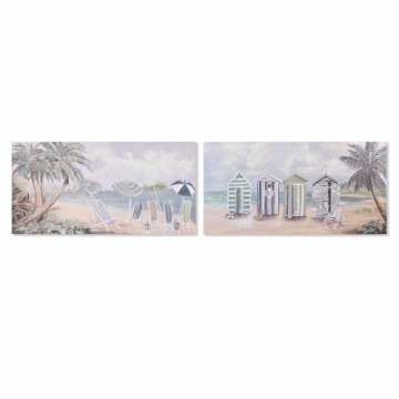 Glezna Home ESPRIT Pludmale Vidusjūra 120 x 3 x 60 cm (2 gb.)
