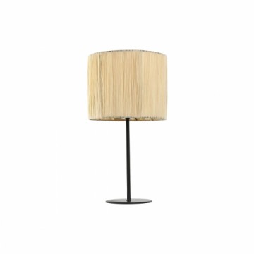 Desk lamp Home ESPRIT Brown Black Raffia Iron 50 W 220 V 25 x 25 x 47 cm