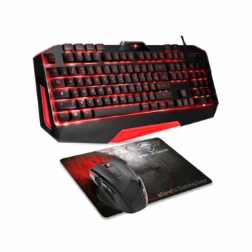 Klaviatūra un Pele Spirit of Gamer SOG-3IN1-ES Melns Sarkans AZERTY