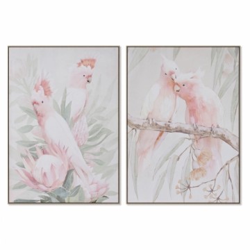 Картина Home ESPRIT Попугай Тропический 100 x 4 x 140 cm (2 штук)