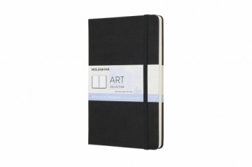 Записная книжка для акварели Moleskine 13х21см, белые листы, твердая обложка, черная